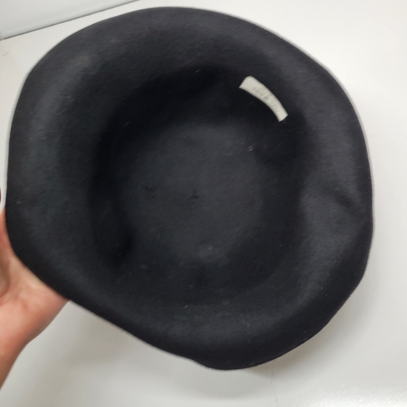 Vintage Wool Bejewled Made in Italy Black Hat Silver Studs Felt 60s‎ Retro - Picture 7 of 17
